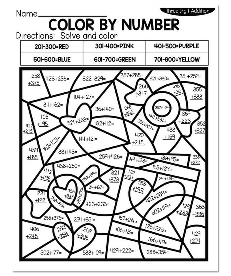 Letter and gift box color by number