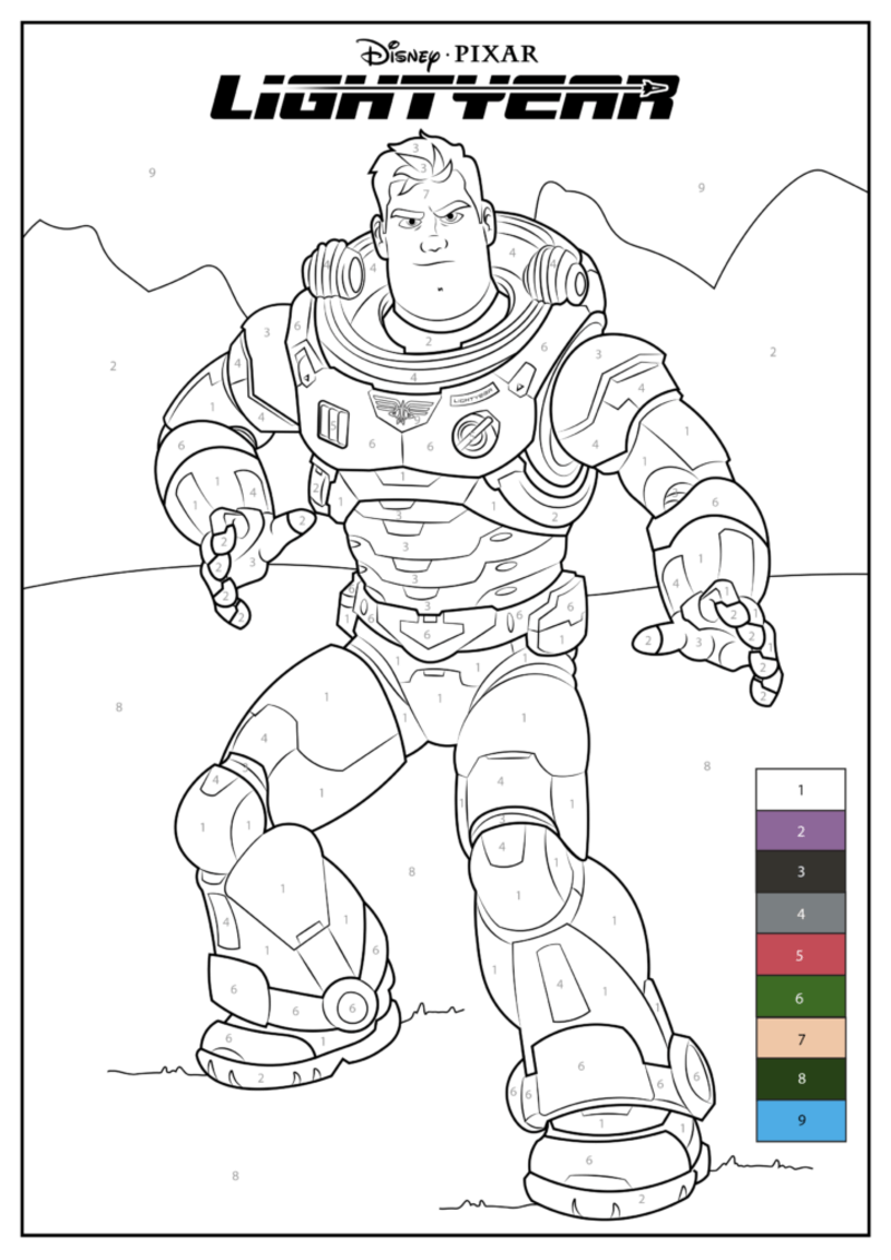 Lightyear in Disney color by number