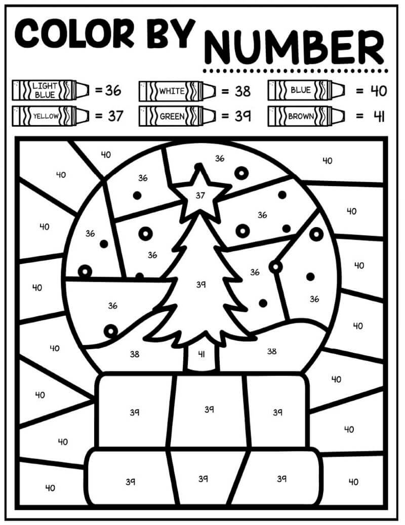 Pine tree color by number