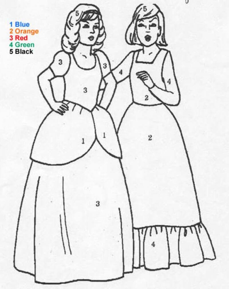 Princesses color by number