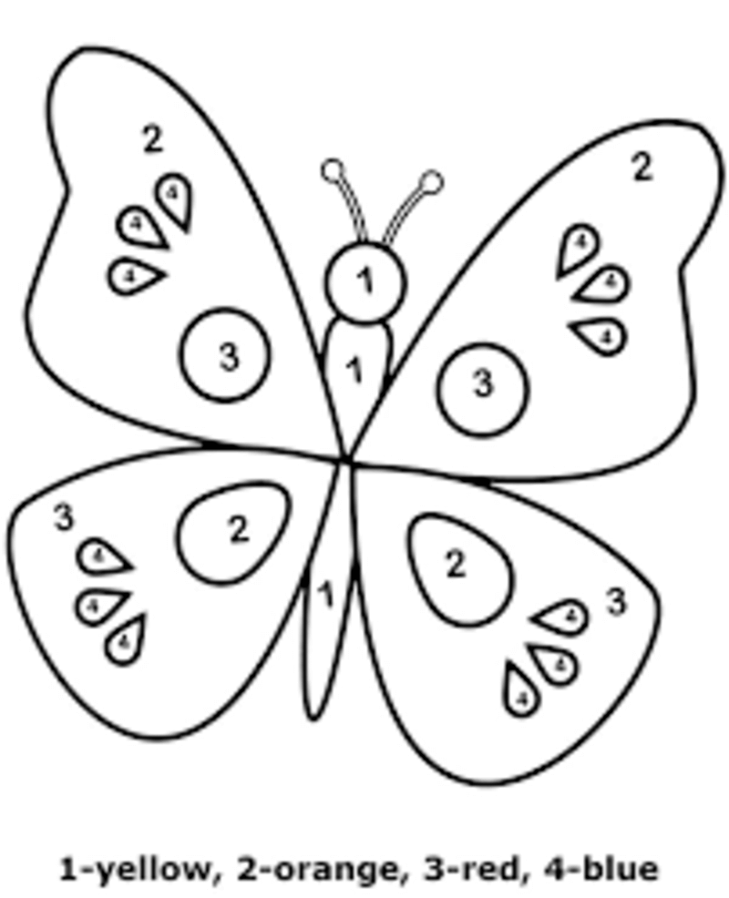 Printable butterfly color by number