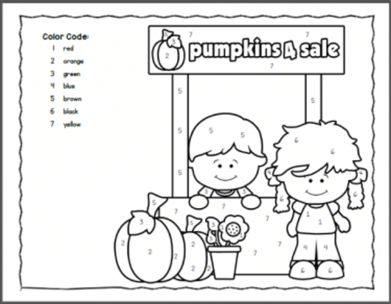 Pumpkins for sale color by number