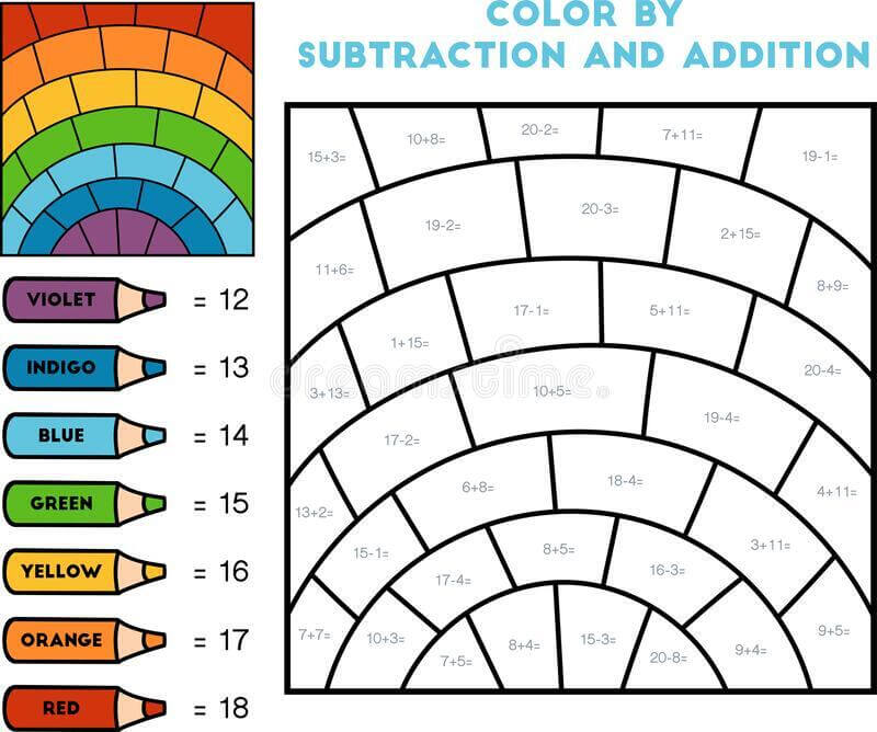 Rainbow color wall color by number