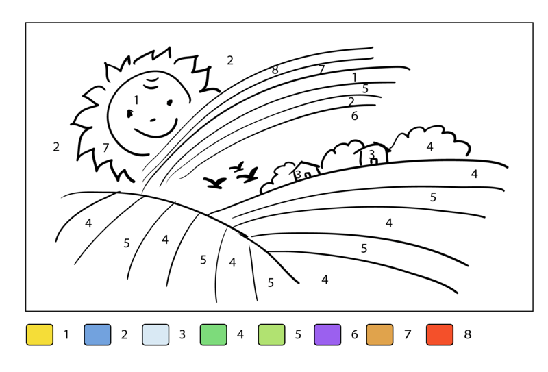 Rainbow Field color by number