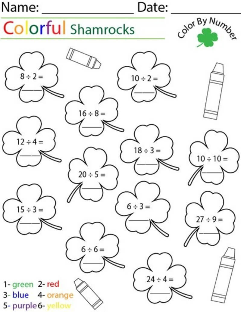 Shamrock Division color by number