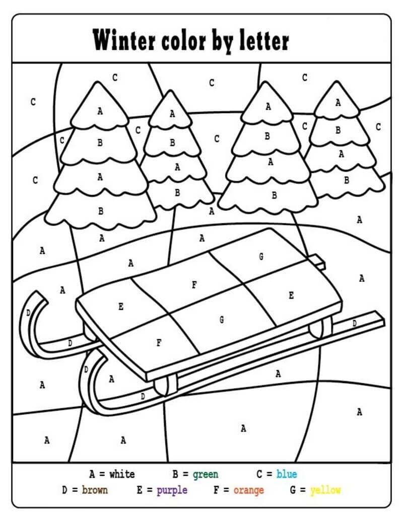 Sleigh color by number