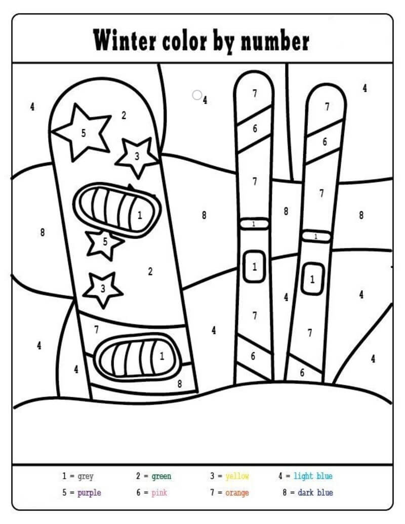 Snowboard color by number