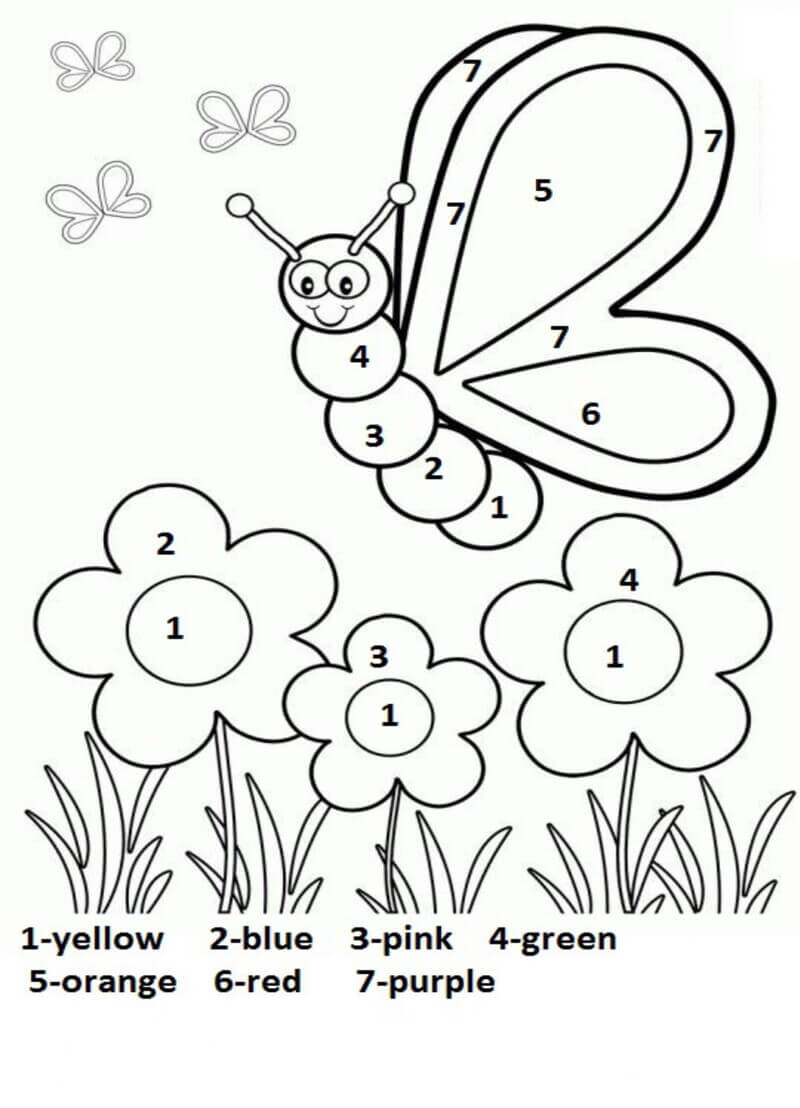 Spring flower garden color by number Color By Number