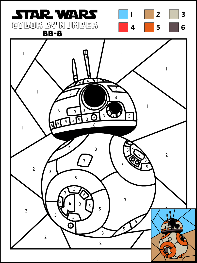 Star War robot color by number
