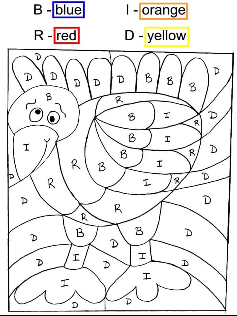 Stupid Turkey color by number
