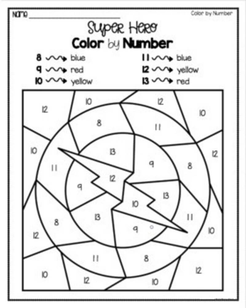 Super Thunder color by number