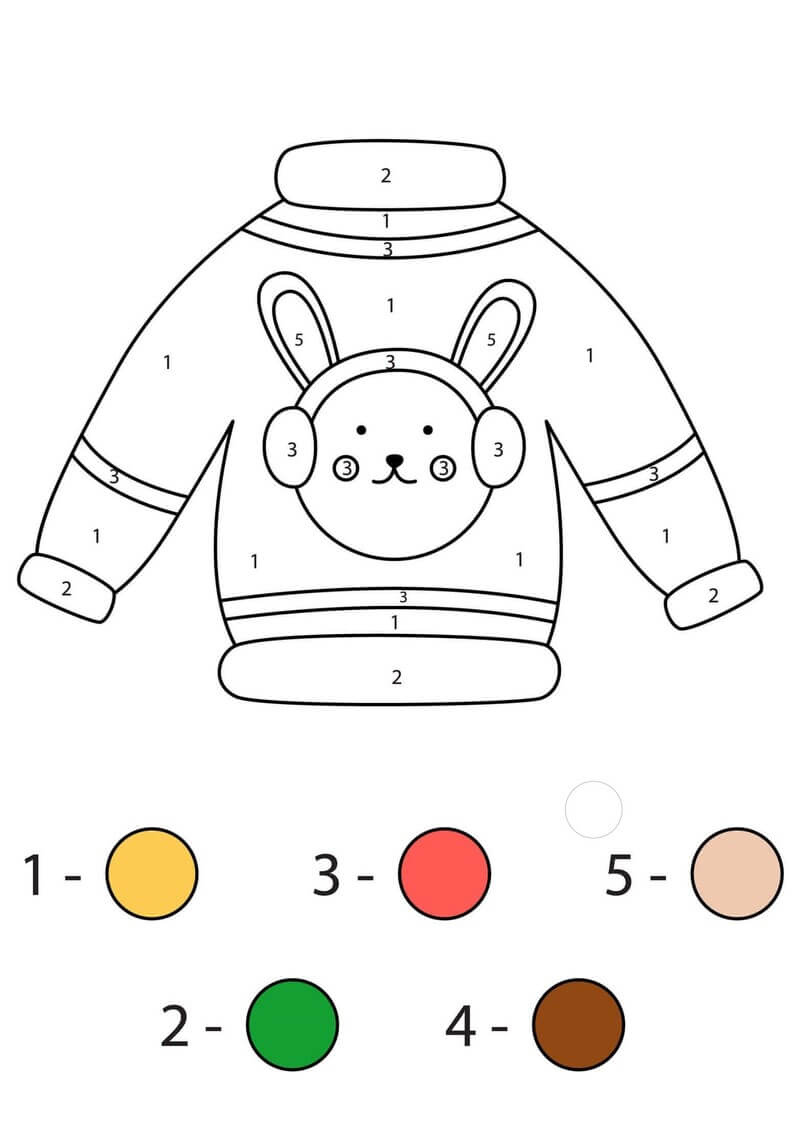 Sweater in winter color by number