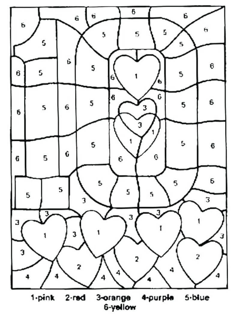 Ten for love color by number
