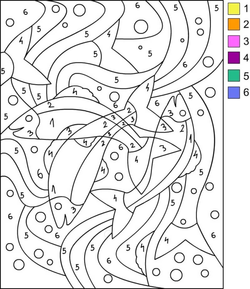The fish in disney color by number