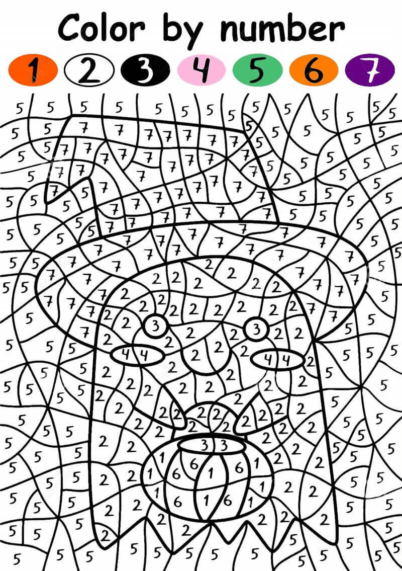 The ghost is begging for candy color by number
