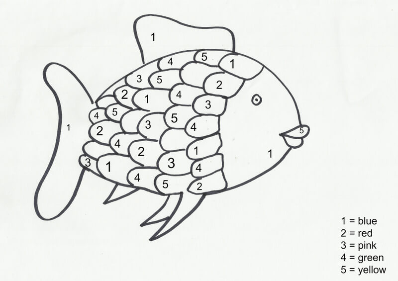 The Rainbow fish color by number