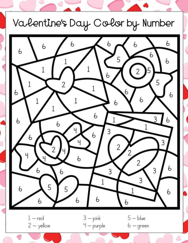 Valentine’s day color by number Color By Number