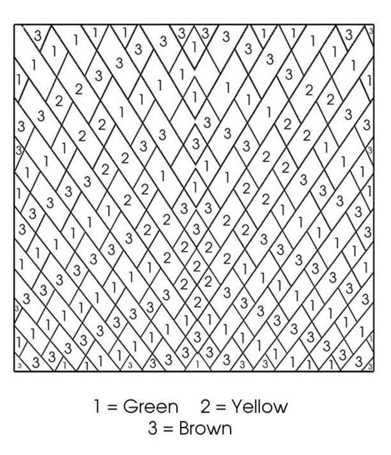 3 colors Mandala color by number