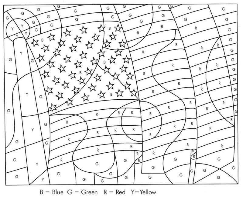 4th of July Color By Number