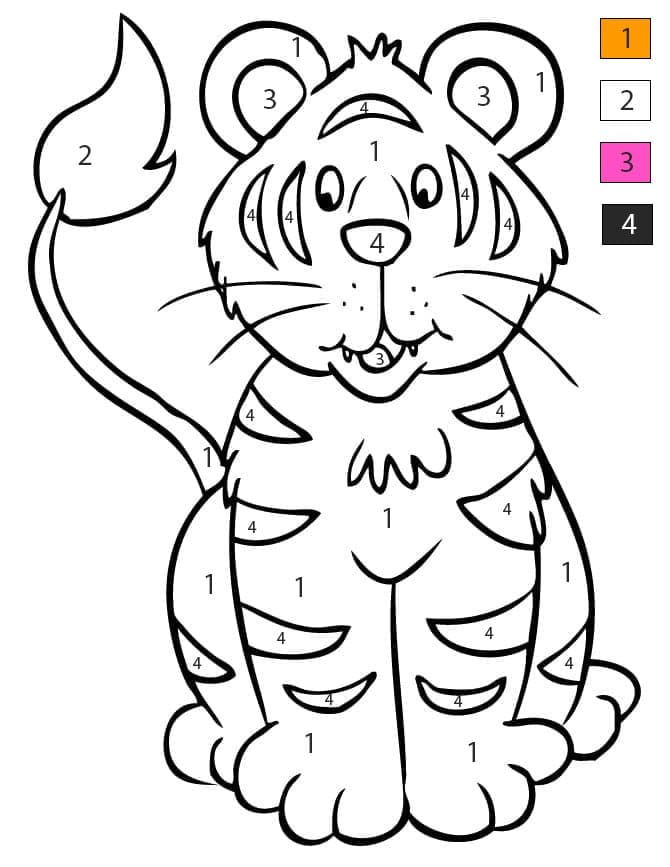A Funny Tiger Color By Number