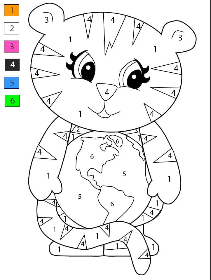 Adorable Tiger Color By Number