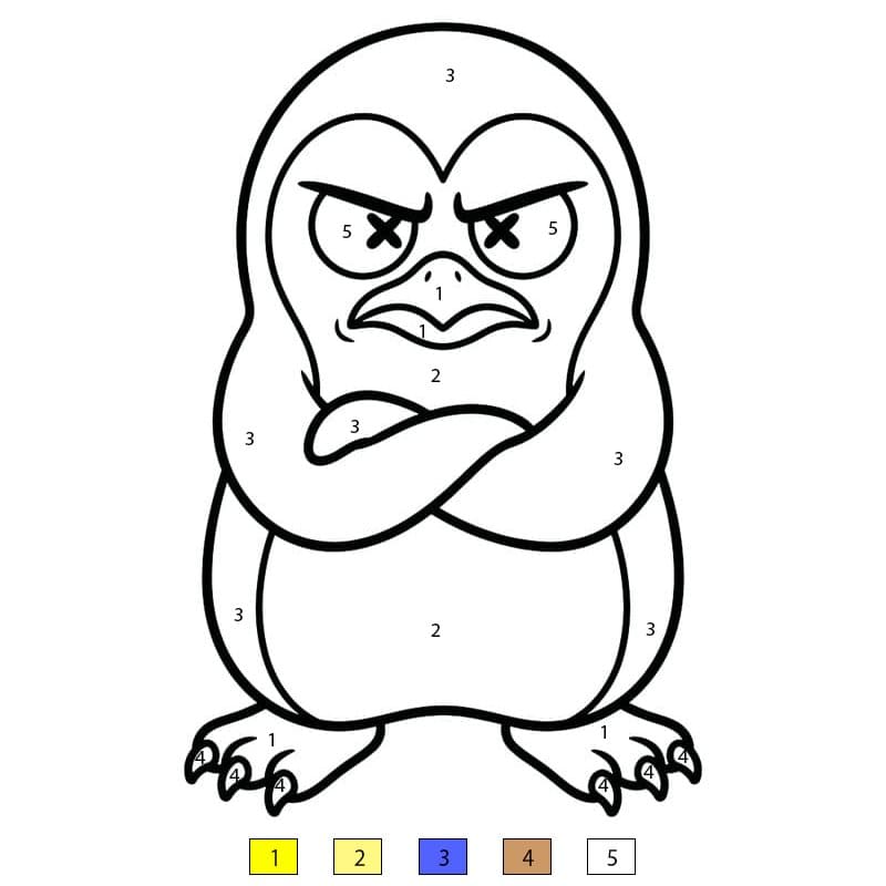 Angry Penguin Color By Number