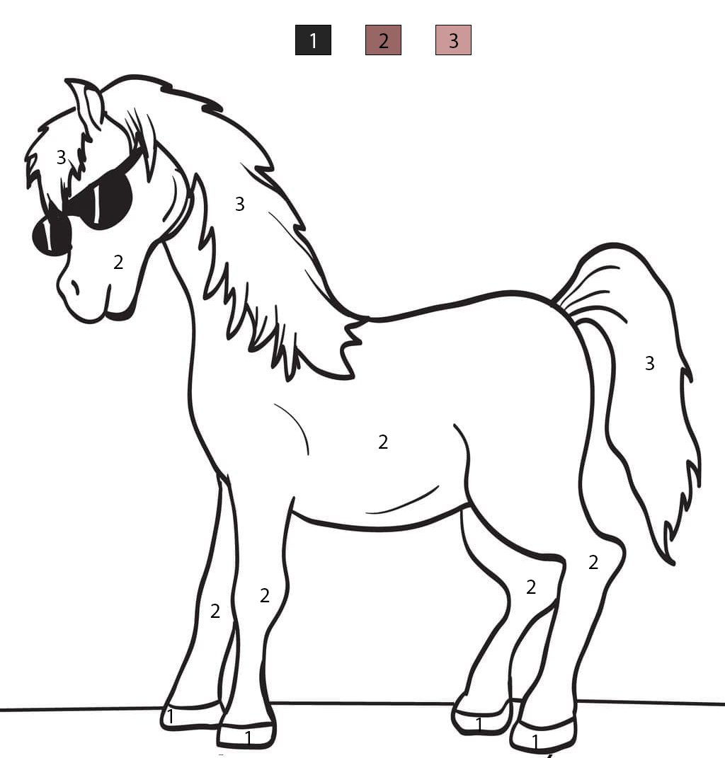 Cool Horse Color By Number