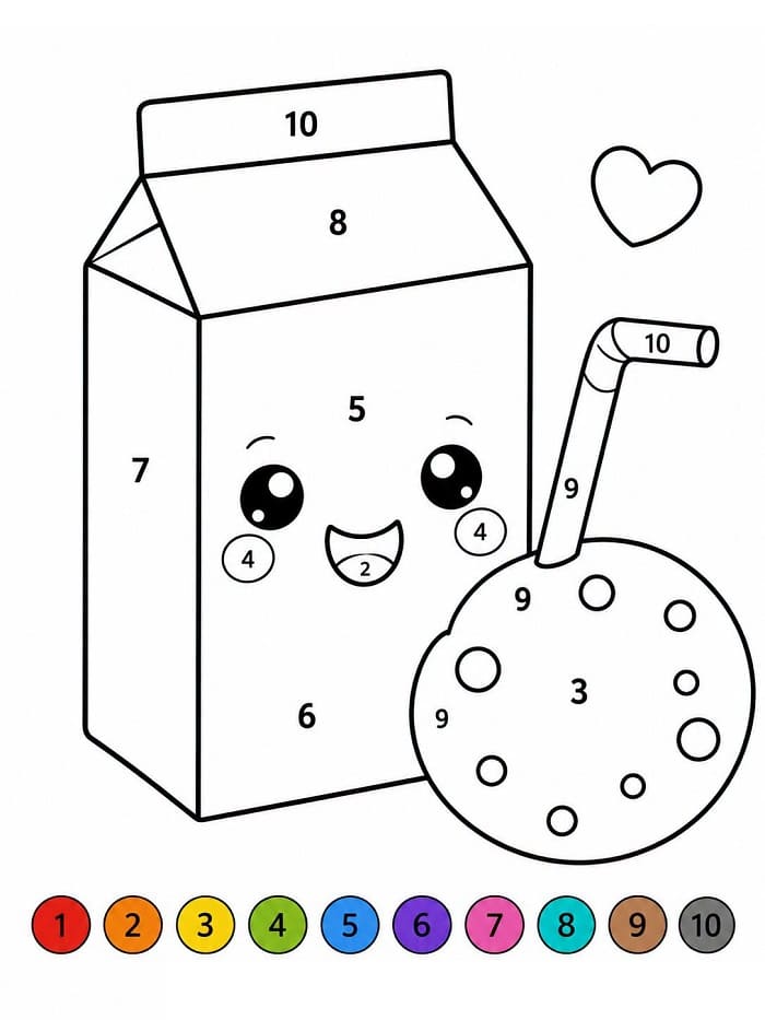 Cute Milk Color By Number