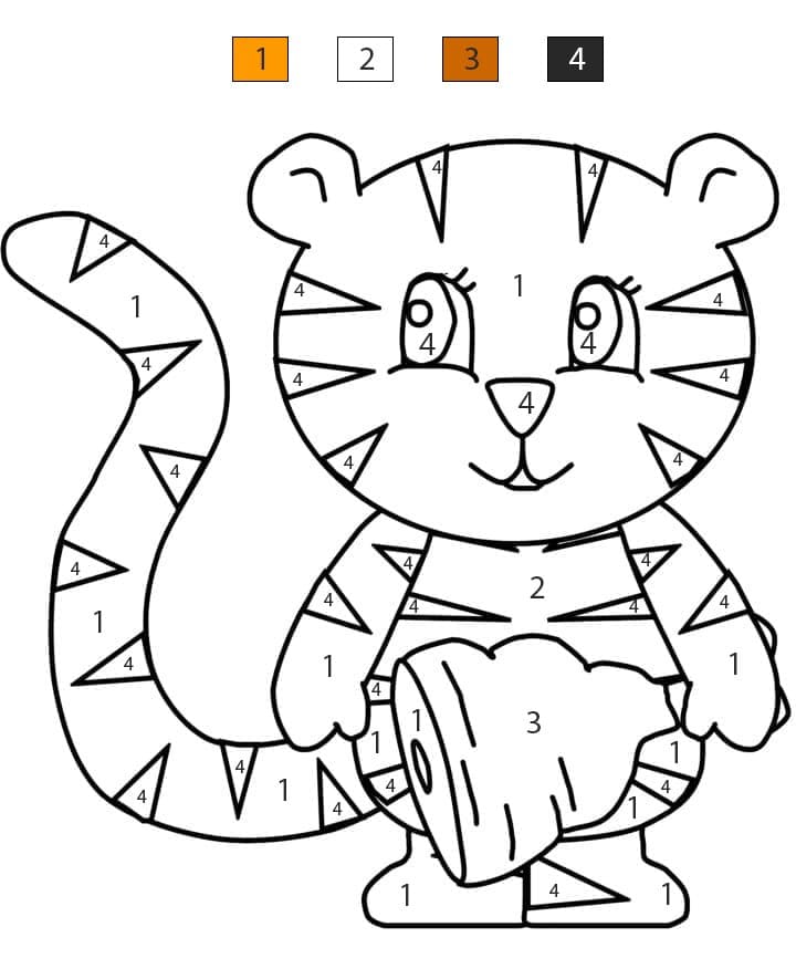 Cute Tiger Color By Number