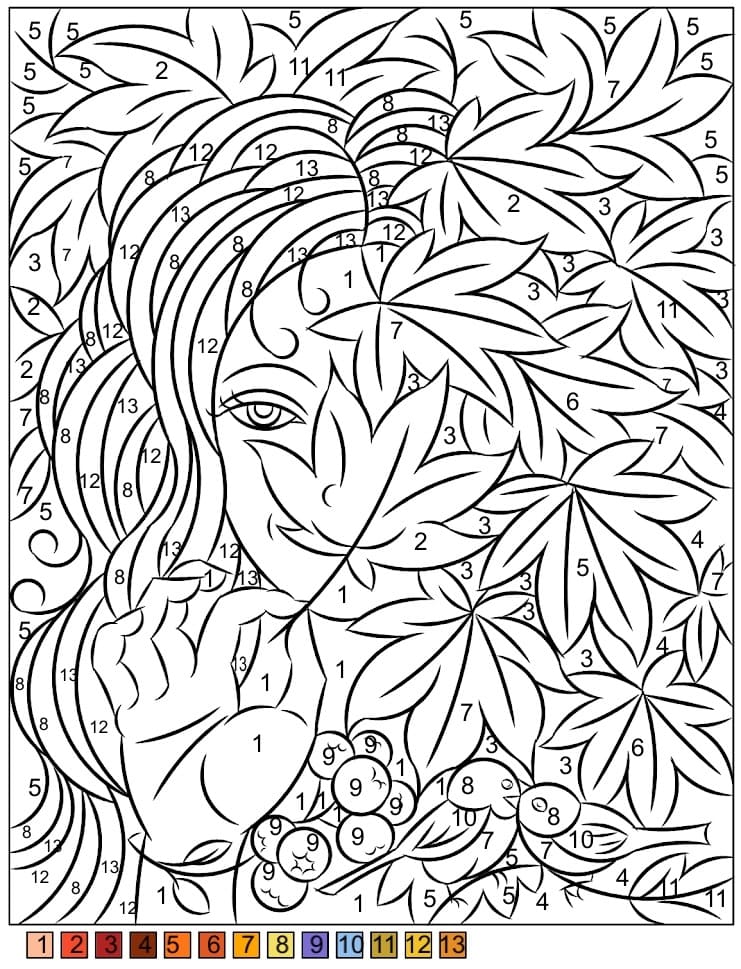 Difficult Color By Number Sheet