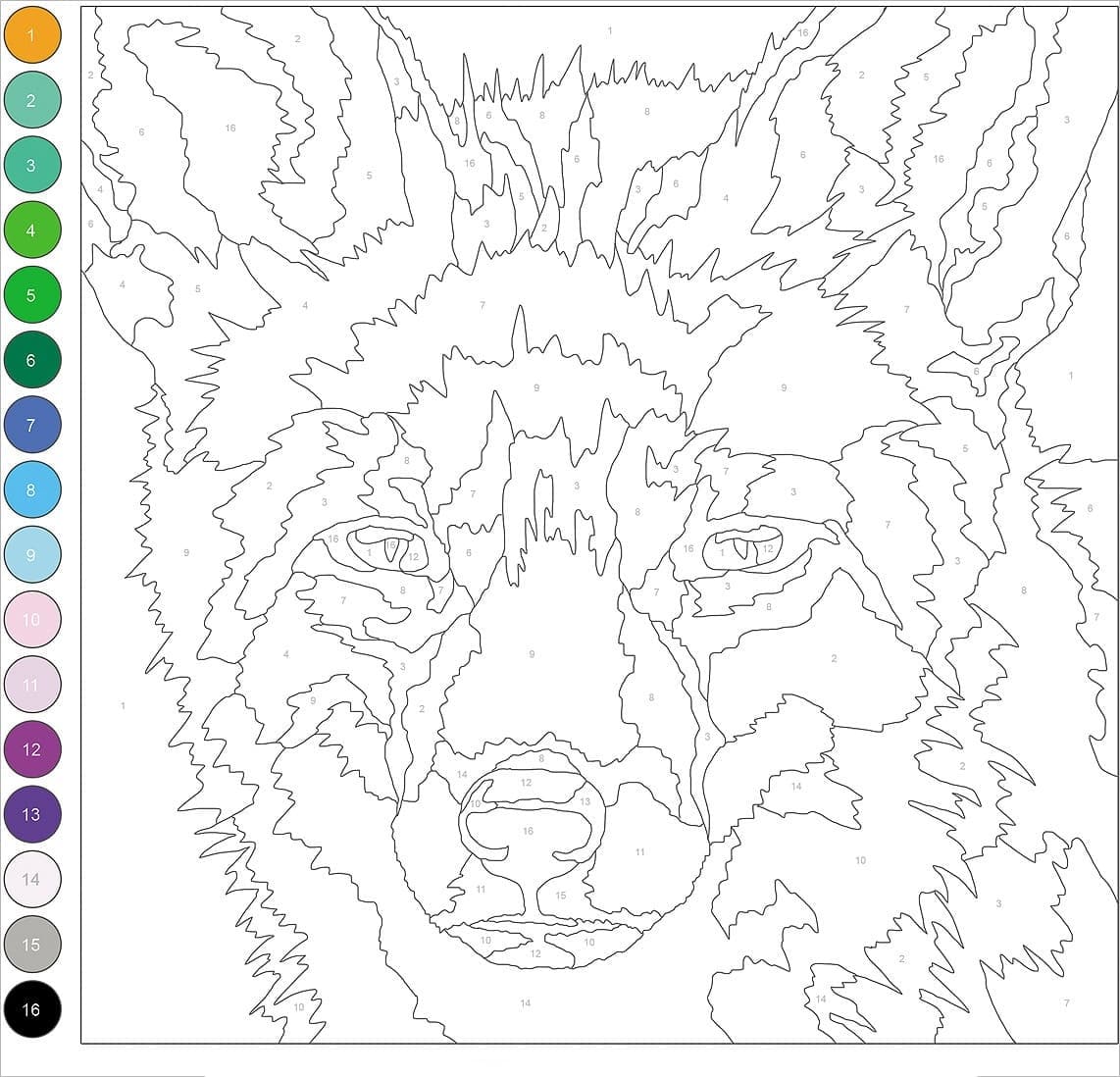 Difficult Fox Color By Number