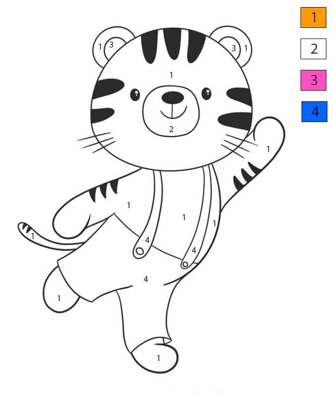 Easy Tiger Color By Number