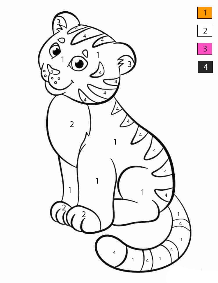 Funny Tiger Color By Number