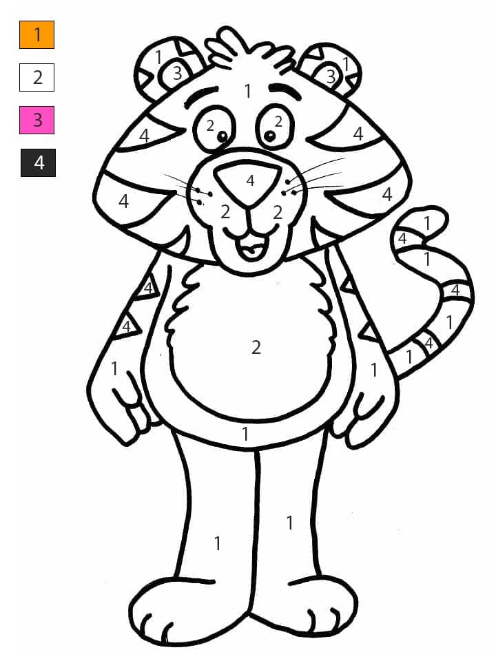 Funny Tiger Printable Color By Number