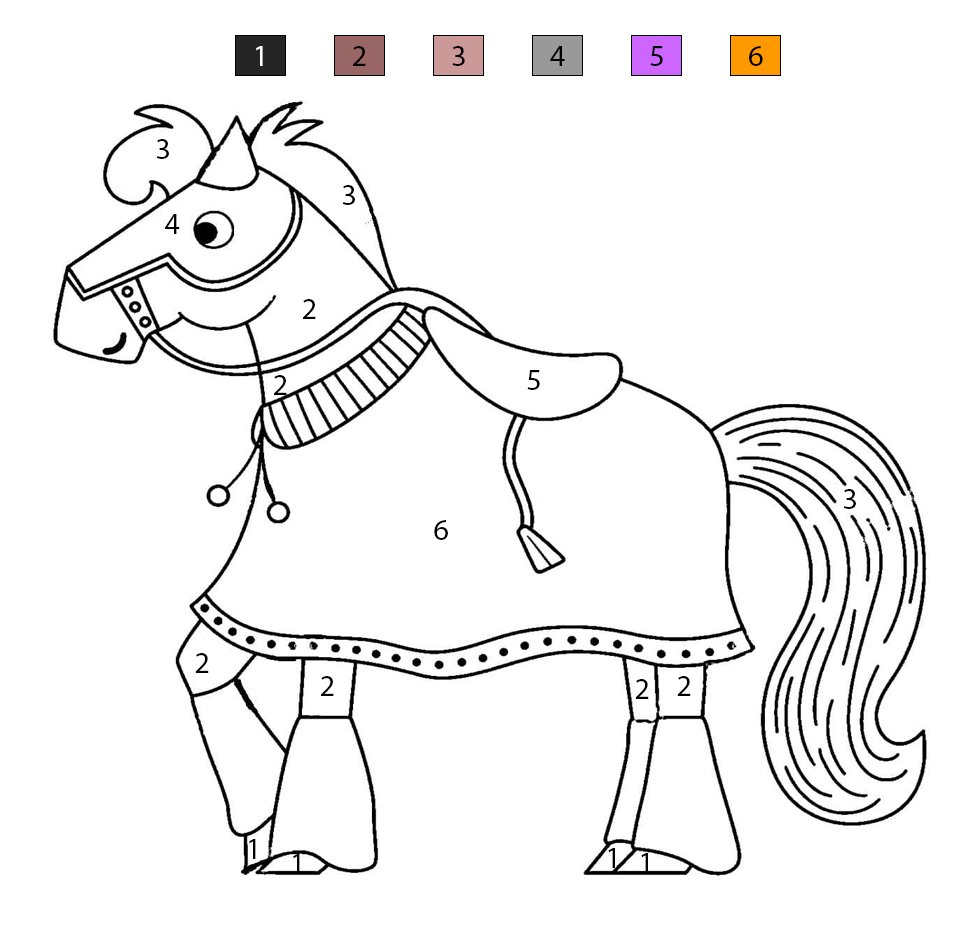Knight Horse Color By Number