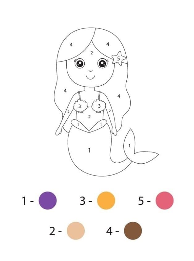 Lovely Mermaid Color By Number
