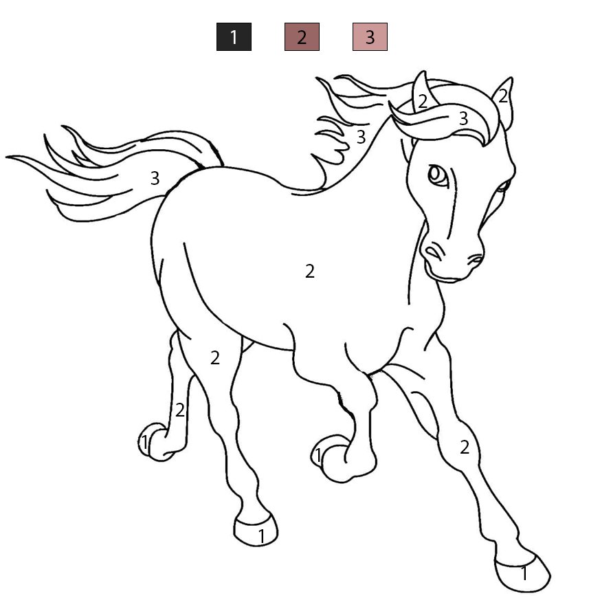Nice Horse Printable Color By Number