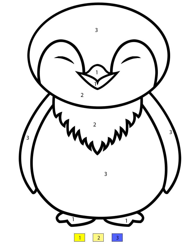 Penguin Cute Color By Number