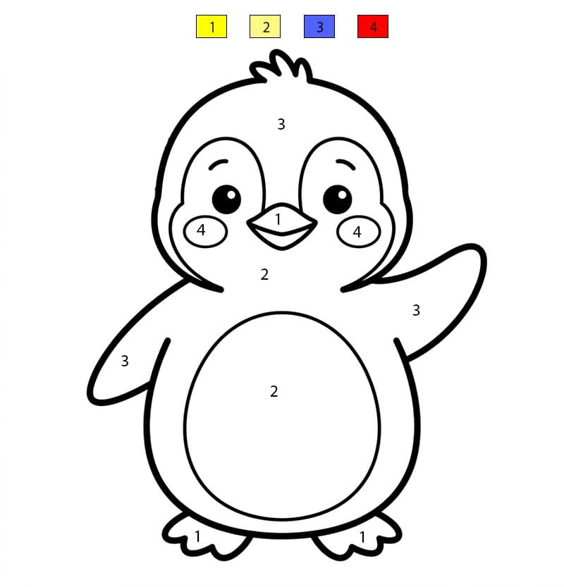 Penguin Nice Color By Number