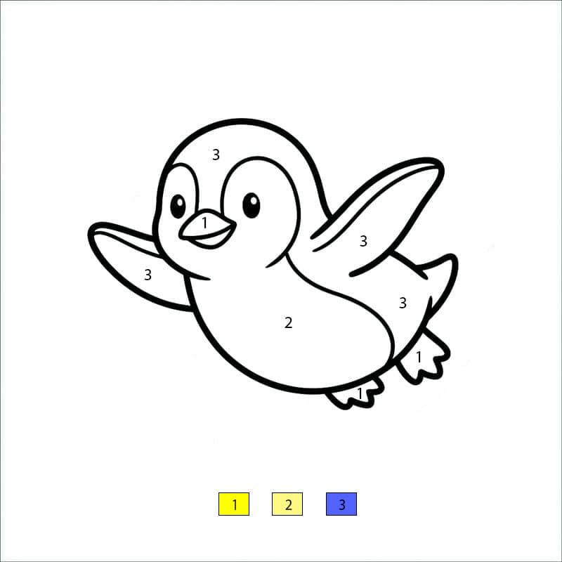 Penguins Playing Color By Number