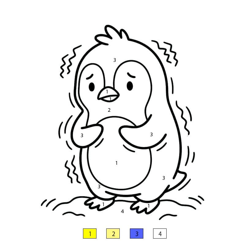 Shaking Penguin Color By Number