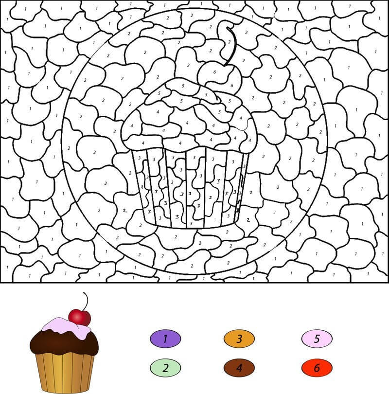 A cake with Cherry color by number