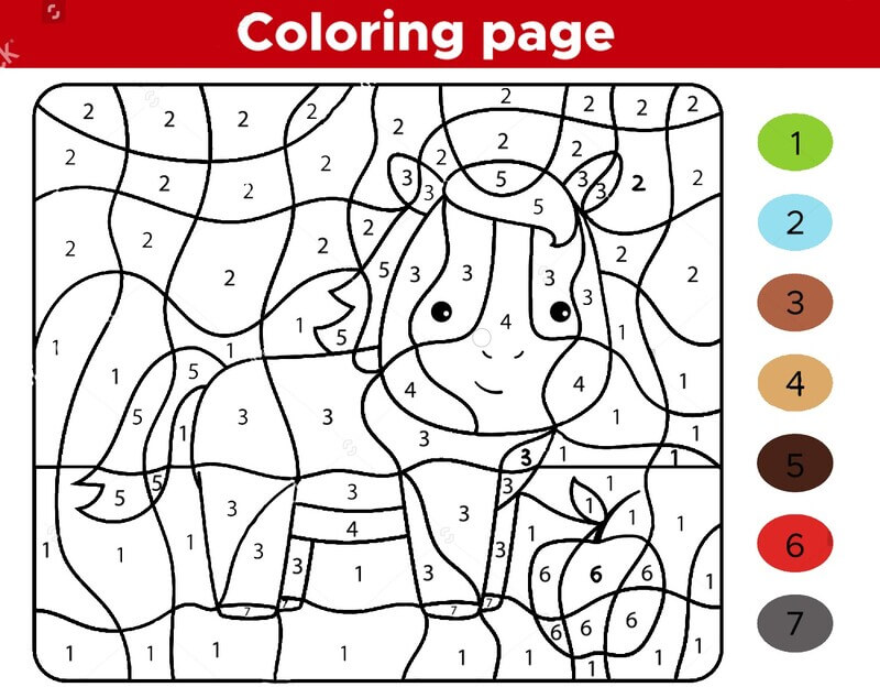 Baby Horse color by number