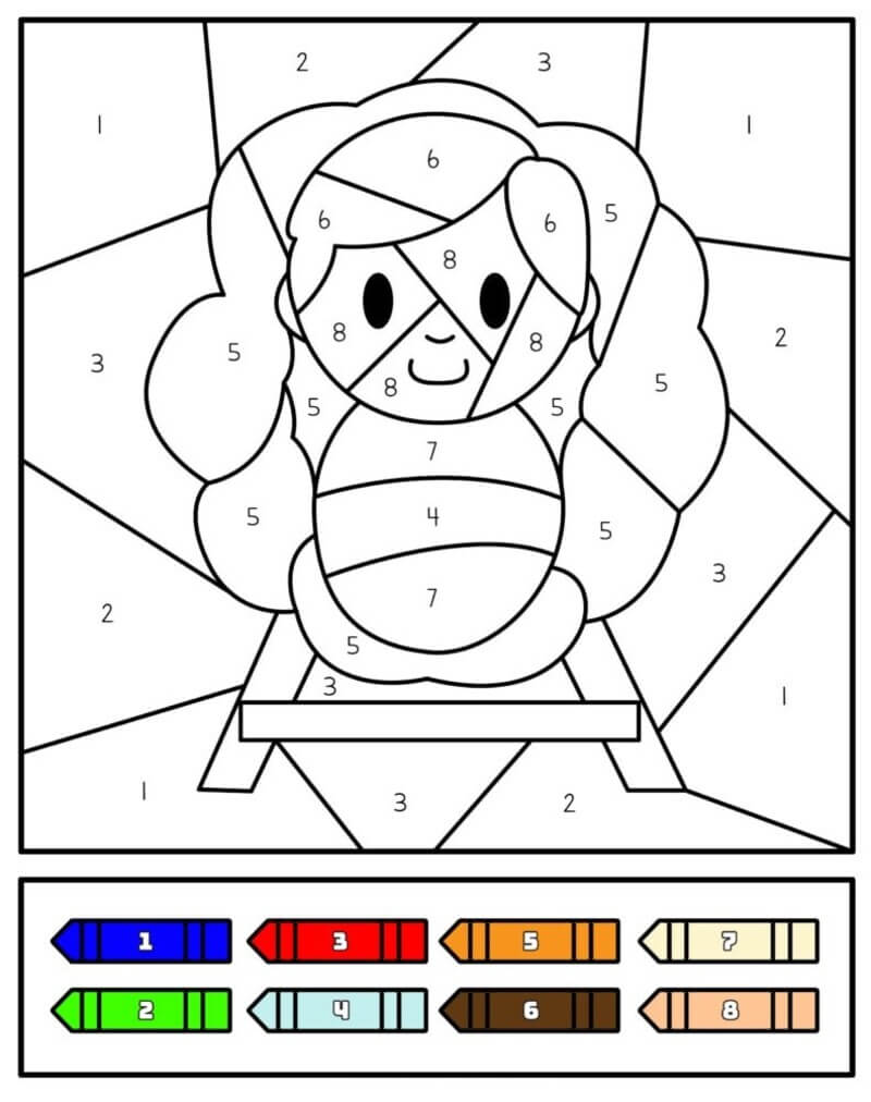 Baby Jesus color by number