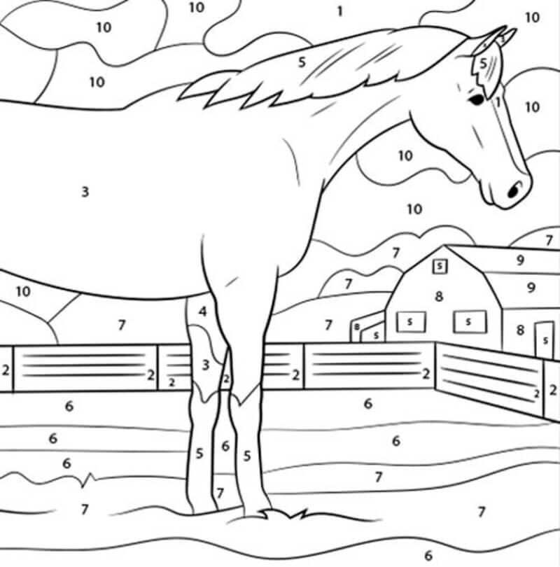 Beauty Horse color by number