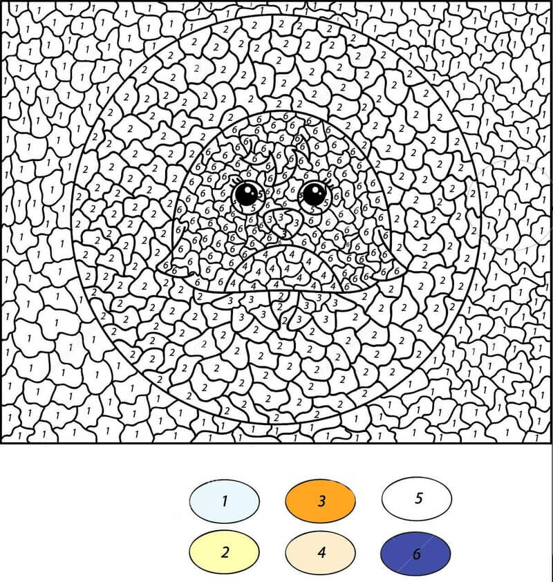 Blue Penguin color by number