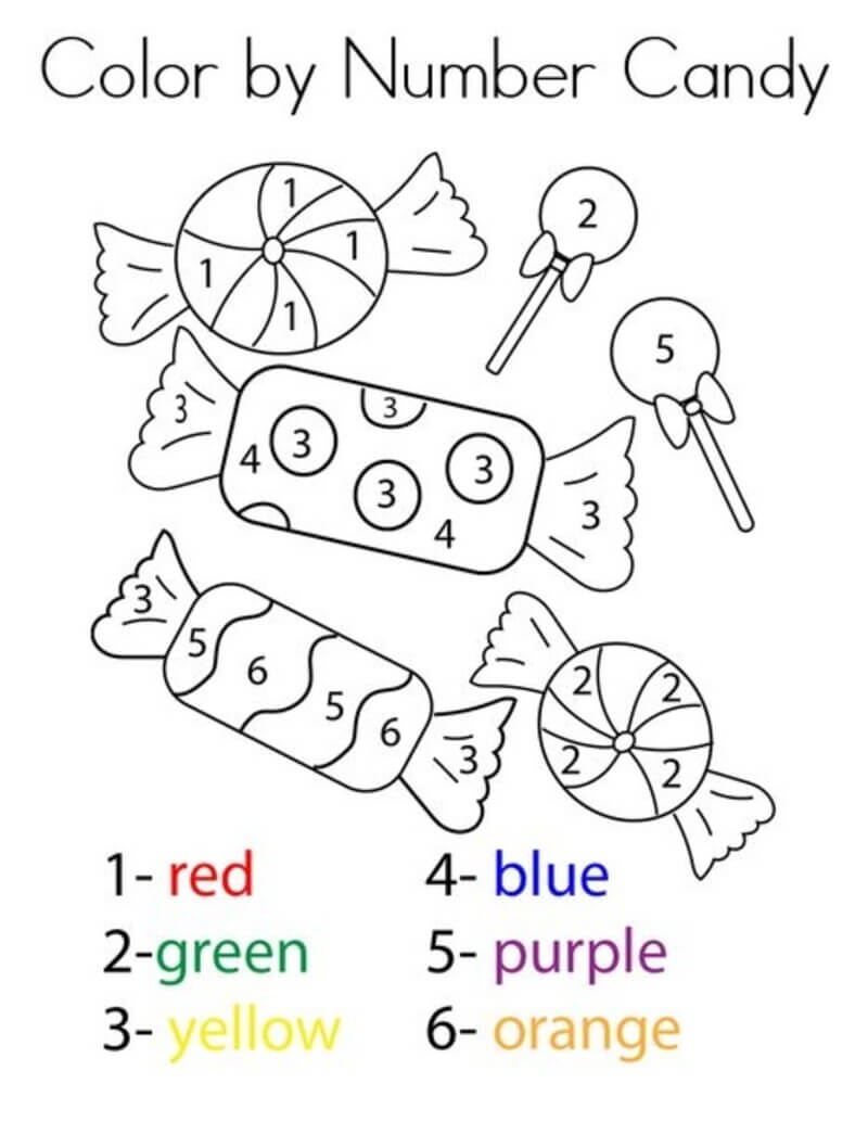Colorful Candy color by number