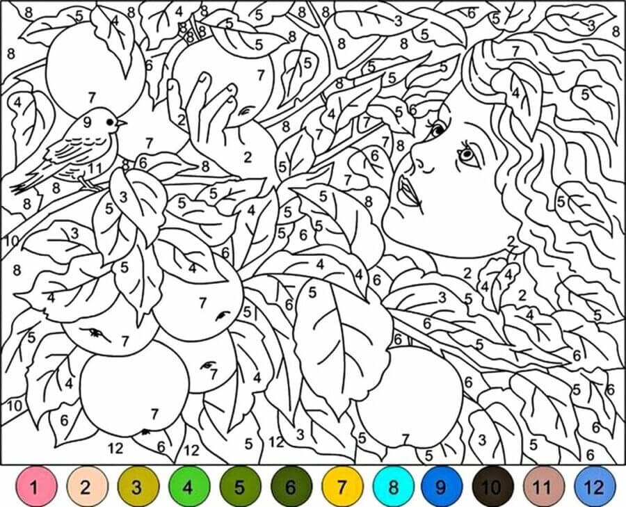 Difficult Beauty girl color by number