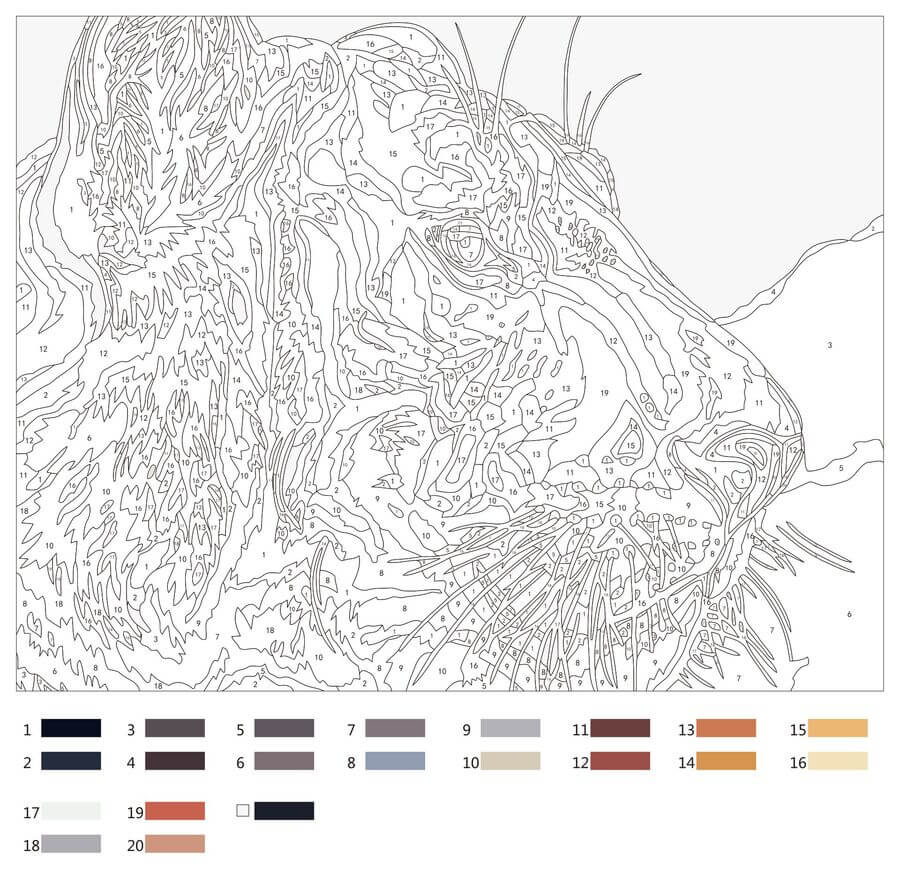 Difficult Big tiger color by number Color By Number