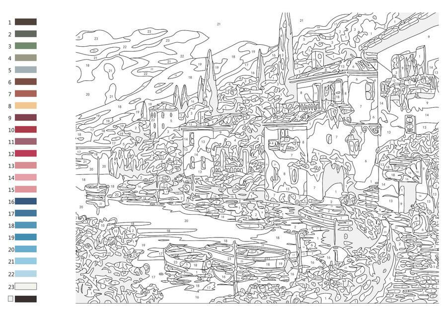Difficult city color by number Color By Number